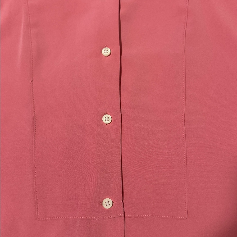 EUC Lauren Ralph Lauren long sleeve full button dusty rose tunic shirt. Size M - Picture 3 of 8